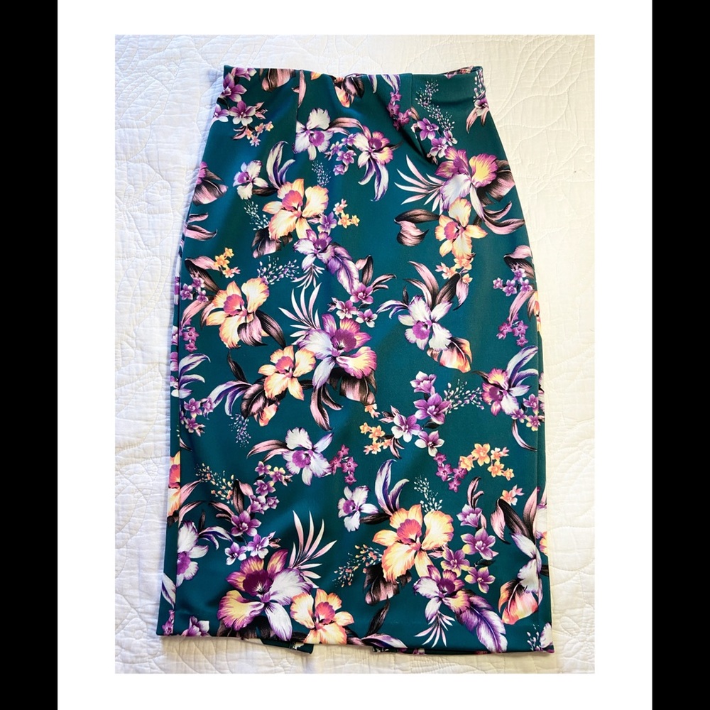 Express floral pencil skirt